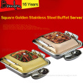 Square golden/rose golden stainless steel buffet food server / buffet food holder / buffet warmer